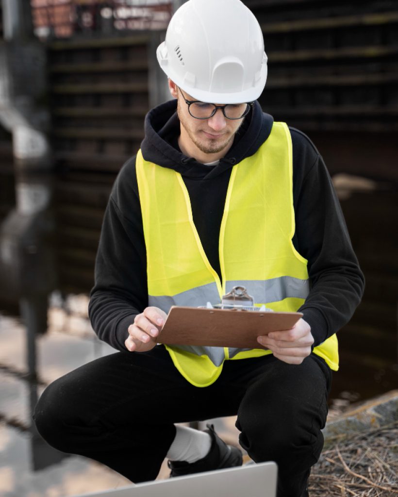 full-shot-engineer-holding-clipboard